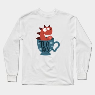 Tea Rex Retro dinosaur Long Sleeve T-Shirt